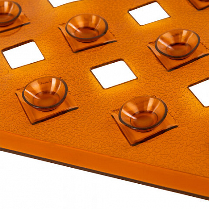 Коврик для ванны противоскользящий 70х40 см, "Квадраты", прозрачно-коричневый, ПВХ, PRIMILA (ПРИМИЛА), 700367