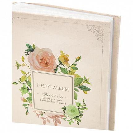 Фотоальбом BRAUBERG "Tender flowers" на 100 фото 10х15 см, твердая обложка, 391438