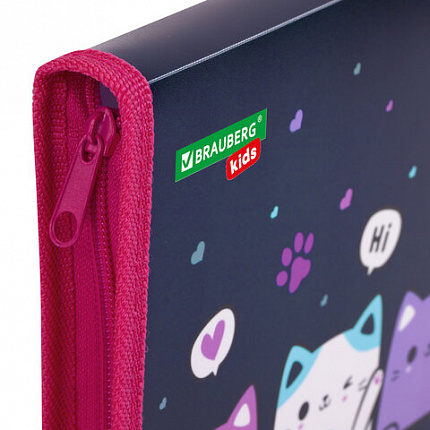 Папка для тетрадей BRAUBERG KIDS А5, 1 отделение, пластик, молния вокруг, "Anti-gravity", 273323