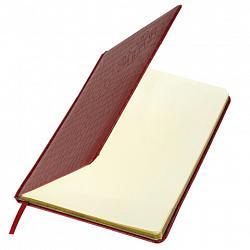 Еженедельник датированный 2026 А5 145х215 мм, BRAUBERG "Comodo", под кожу, красный, 117168