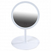 Зеркало настольное с LED-подсветкой для макияжа, диаметр 17 см, 3 режима свечения, аккумулятор 800 mAh, цвет белый, WBZ (ВБЗ), 609332