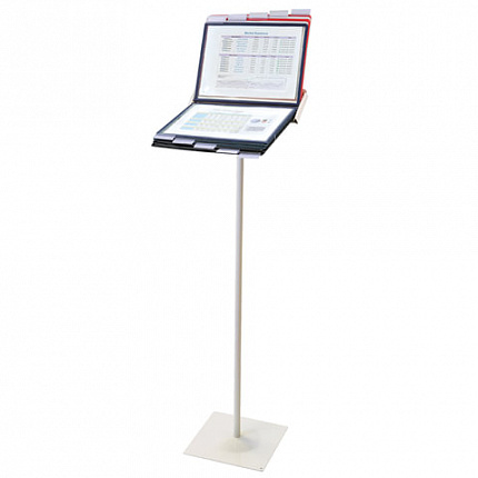 Демосистема напольная металлическая с 10 цветными панелями А4, серая, BRAUBERG "SOLID", 236724