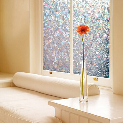 Пленка на окно самоклеящаяся статическая БЕЗ КЛЕЯ, солнцезащитная, 67,5х150 см, "Витраж", DASWERK (ДАСВЕРК), 607969