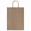Крафт-пакет бумажный 26х15х35 см, КОМПЛЕКТ 50 шт., крученые ручки, плотность 90 г/м2, LAIMA ECO CRAFT, 609686