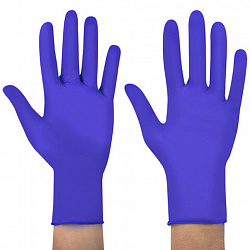 Перчатки нитриловые смотровые SFM Supersoft N135, Германия, 100 пар (200 штук), размер 7-8, M (средний), фиолетовые