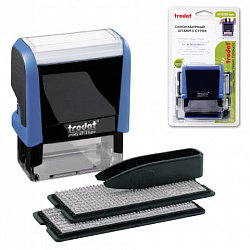 Штамп самонаборный 5-строчный, оттиск 58х22 мм, синий без рамки, TRODAT 4913 P4, КАССЫ В КОМПЛЕКТЕ, 43211