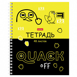 Тетрадь А5 48 л., HATBER гребень, клетка, выборочный лак, "Мы - утята!" (микс в спайке), 079683, 48Т5вмВ1гр