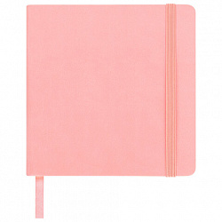 Скетчбук, слоновая кость 140 г/м2 120х120 мм, 80 л., КОЖЗАМ, резинка, BRAUBERG ART CLASSIC, пастель розовый, 116876