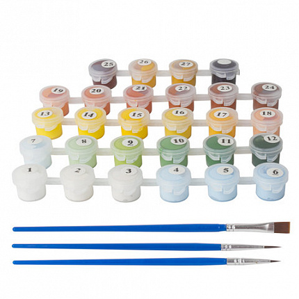 Картина по номерам 40х50 см, ОСТРОВ СОКРОВИЩ "Лошади на лугу", на подрамнике, акриловые краски, 3 кисти, 662464