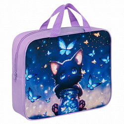 Папка на молнии с ручками BRAUBERG А4, 1 отделение, полиэстер, 80 мм, "Night catcher", 273301