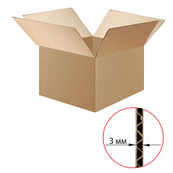 Гофрокороб, длина 400 мм х ширина 300 мм х высота 200 мм, марка Т22, профиль В, FEFCO 0201 / ГОСТ, исполнение А