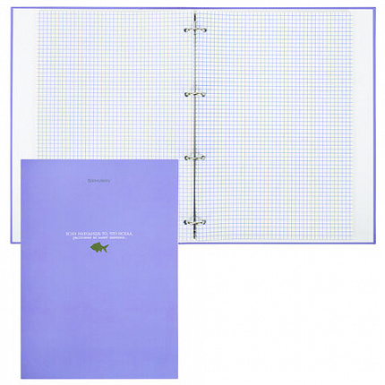 Тетрадь на кольцах БОЛЬШАЯ А4, 215х305 мм, 100 л., твердый картон, клетка, BRAUBERG, "Monocolor", 405409