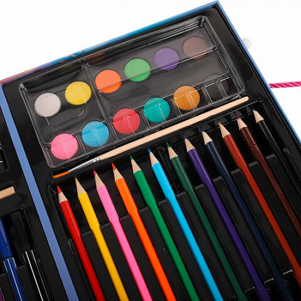 Набор ЮНОГО ХУДОЖНИКА "ПРИНЦЕССА" для рисования и творчества в кейсе ЮНЛАНДИЯ, 75 предметов, 665673