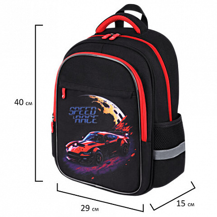 Рюкзак BRAUBERG FAVOUR, 2 отделения, 3 кармана, "Moon car", 40х29х15 см, 273123