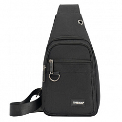 Рюкзак однолямочный HEIKKI DRIVE (ХЕЙКИ), 2 отделения, черный, 30х17х6 см, 272539