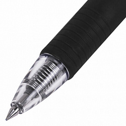 Ручка гелевая автоматическая с грипом PILOT G-2, ЧЕРНАЯ, корпус прозрачный, узел 0,5 мм, линия письма 0,25 мм, BL-G2-5