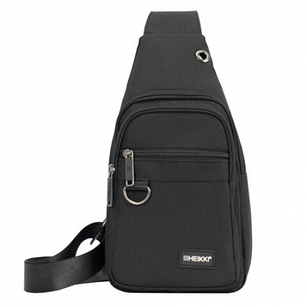Рюкзак однолямочный HEIKKI DRIVE (ХЕЙКИ), 2 отделения, черный, 30х17х6 см, 272539