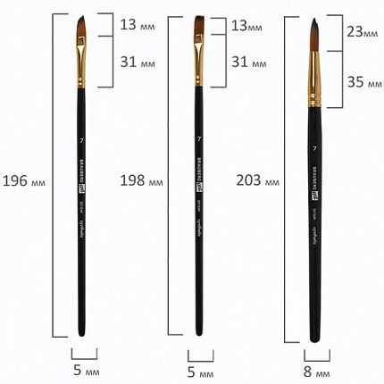 Кисти художественные набор 12 шт, синтетика, № 1-12, BRAUBERG ART DEBUT, 201049