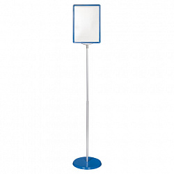 Стойка-инфодержатель напольная (ценникодержатель), 210x300 мм, А4, сталь, СИНЯЯ, BRAUBERG, 291034