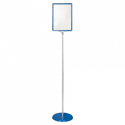 Стойка-инфодержатель напольная (ценникодержатель), 210x300 мм, А4, сталь, СИНЯЯ, BRAUBERG, 291034