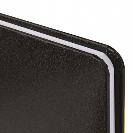 Еженедельник датированный 2026, МАЛЫЙ ФОРМАТ 95х155 мм, А6, BRAUBERG "Select", балакрон, черный, 117193