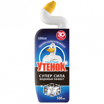 Средство для уборки туалета 500 мл ТУАЛЕТНЫЙ УТЕНОК Супер Сила "Видимый Эффект", 696888