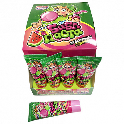 Жевательная резинка "Бабл паста" со вкусом арбуза, 20 г, КАНДИ КЛАБ, GUM096