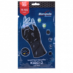 Перчатки латексные MANIPULA "КЩС-2", ультратонкие, размер 9-9,5, L (большой), черные, L-U-032/CG-943