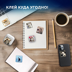 Стикербук ПРОСТО НАКЛЕЙ А6, 16 листов, 96 цветных стикеров, на гребне, BRAUBERG, "Коты мемы", 666050