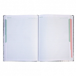 Блокнот А5 167х216 мм, 80 л., твёрдый, бумвинил "METALLIC", клетка, блок 5 цв., HATBER, мята, 084776, 80ББ5В1