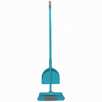 Совок для мусора КОМПЛЕКТ щетка + рукоятка / черенок 110 см, совок крепится на рукоятку, щетка 32 см, щетина 7 см, еврорезьба, YORK "Tandem", 82020