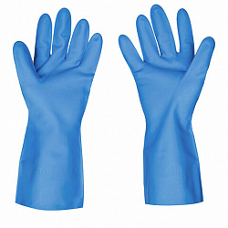 Перчатки нитриловые SCAFFA "Практик", хлопчатобумажное напыление, КЩС-1, размер 10, XL (очень большой), синие, 00-01017723