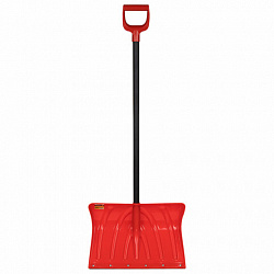Лопата снеговая 50х34см "ПРОРАБ" ребра жесткости, планка на клепках СУПЕРПРОЧНАЯ, первичное сырье, черенок с V-ручкой, КРАСНАЯ, ГРАНДМАСТЕР, 700331