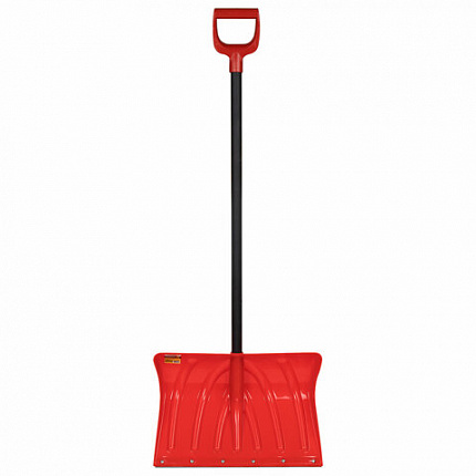 Лопата снеговая 50х34см "ПРОРАБ" ребра жесткости, планка на клепках СУПЕРПРОЧНАЯ, первичное сырье, черенок с V-ручкой, КРАСНАЯ, ГРАНДМАСТЕР, 700331