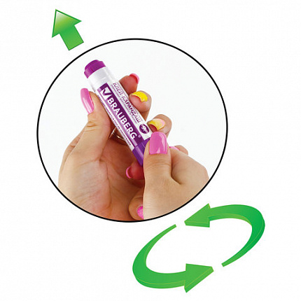 Клей-карандаш BRAUBERG, 9 г, обесцвечивающийся после высыхания, 220872