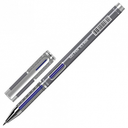 Ручка гелевая BRAUBERG "GEL ONE", СИНЯЯ, стандартный узел 0,5 мм, линия письма 0,35 мм, 144036