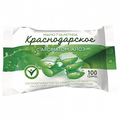 Мыло туалетное 100 г КРАСНОДАРСКОЕ (Меридиан), "Алоэ", МИНПРОМТОРГ