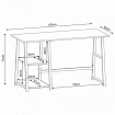 Стол на металлокаркасе BRABIX "LOFT CD-006", 1200х500х730 мм, 2 полки, цвет дуб антик, 641225