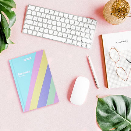 Блокнот МАЛЫЙ ФОРМАТ 110х147 мм, А6, 80 л., твёрдый, клетка, BRAUBERG кросс-серия PASTEL, 117017