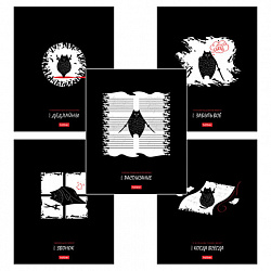 Тетрадь обложка пластик, А5 48л. скоба, клетка, HATBER, "Кот-самурай" (микс в спайке), 091461, 48Т5В1пл