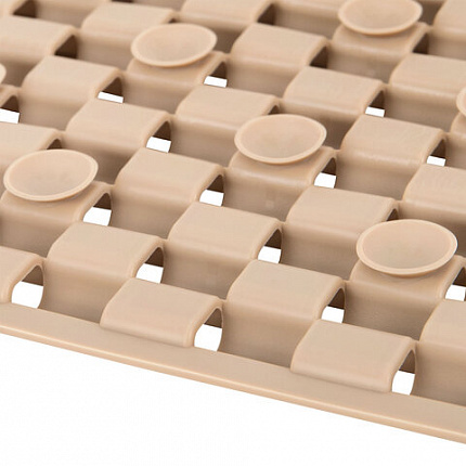 Коврик для ванны противоскользящий 66х36 см, "Мозаика", бежевый, ТПЭ, присоски, PRIMILA (ПРИМИЛА), 700387