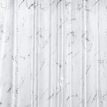 Шторка для ванной ПОЛИЭСТЕР, 180х180 см, кольца в комплекте, БЕЛЫЙ МРАМОР, PRIMILA (ПРИМИЛА), 700079