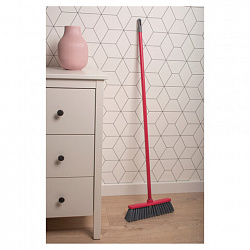 Щетка для уборки КОМПЛЕКТ черенок 110 см + щетка 35 см, щетина 8 см, в сборе, еврорезьба, YORK, 51040