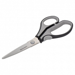 Ножницы BRAUBERG "EXTRA", 210 мм, серо-черные, 2-х сторонняя заточка, эргономичные ручки, 237296