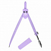 Циркуль BRAUBERG GEOMETRY, 120 мм, пастельно-фиолетовый цвет, защитный колпачок, пластиковый пенал, 210698