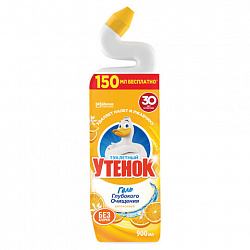 Средство для уборки туалета 900 мл, ТУАЛЕТНЫЙ УТЕНОК "Цитрусовый", 696895