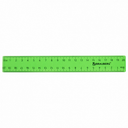 Набор чертежный средний BRAUBERG "Crystal" (линейка 20 см, 2 угольника, транспортир), цветной, 210296