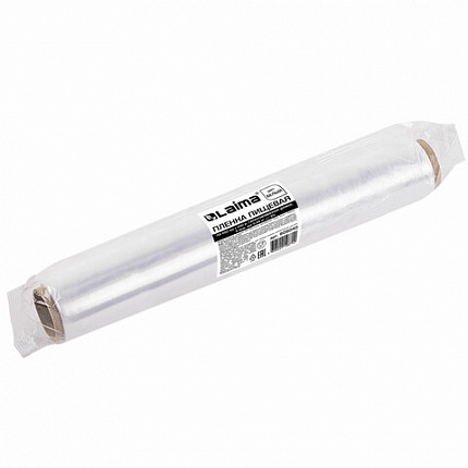 Пленка пищевая ПЭ 450 мм х 200 м, гарантированная длина, 6 мкм, вес 0,49 кг ±5%, LAIMA, 605040