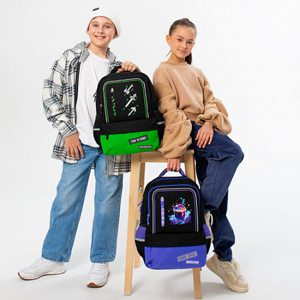 Рюкзак BRAUBERG STAR, 1 отделение, 5 карманов, "Digital tools", черный, 40x29x13 см, 273133