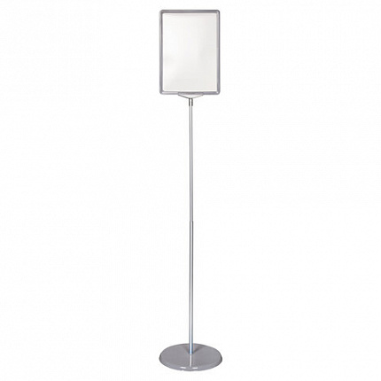 Стойка-инфодержатель напольная (ценникодержатель), 210x300 мм, А4, сталь, СЕРАЯ, BRAUBERG, 291035